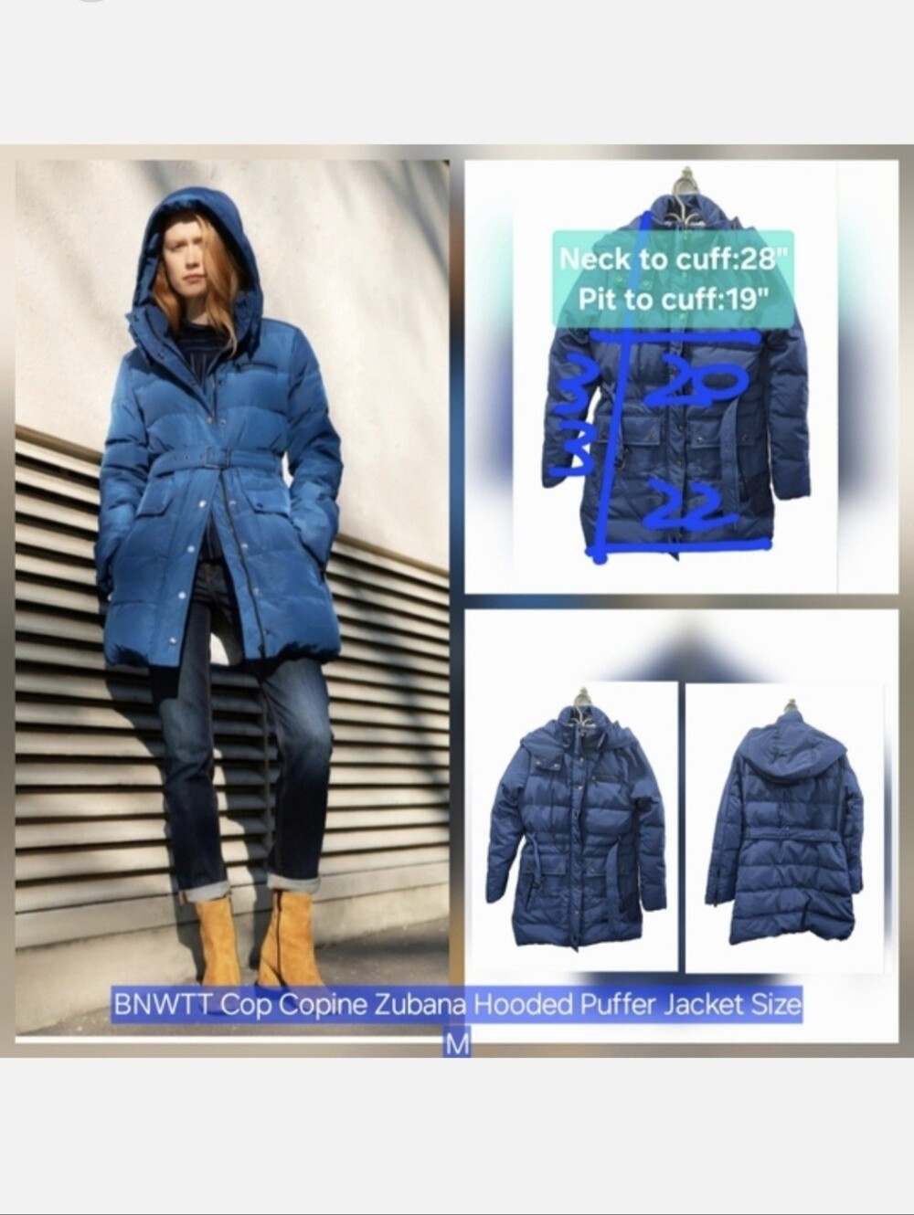 BNWTT Cop Copine Zubana Hooded Puffer Jacket Size M